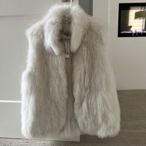 THEORY Absolutely GORGEOUS Hanalee Fox Fir Vest Sz M NWT $1,600!!
